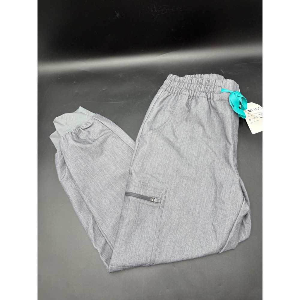 FIGS Womens High Waisted Relaxed Jogger Scrub Pants Gray SP NWT